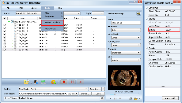 ImTOO DVD to MP4 Converter Guide - Custom output size