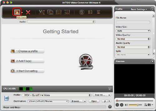 Video Converter Ultimate for Mac - Load WMV files