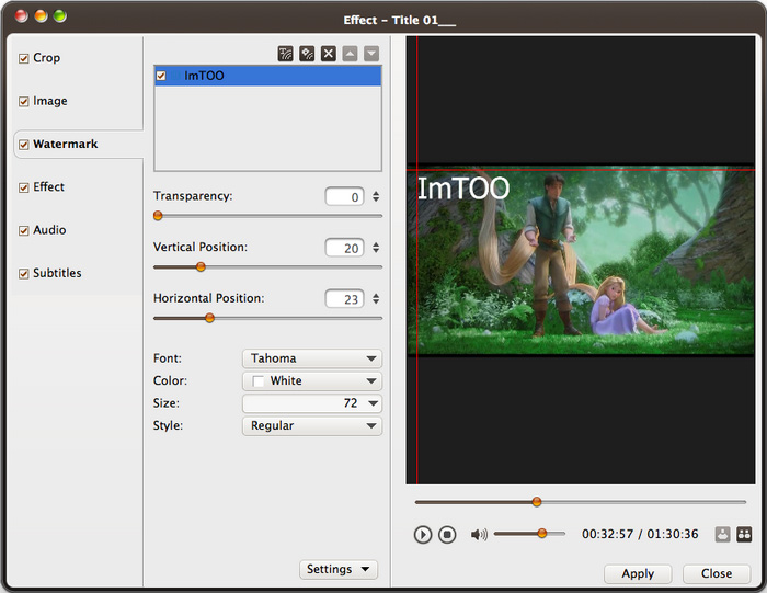 ImTOO DVD to Video Ultimate for Mac